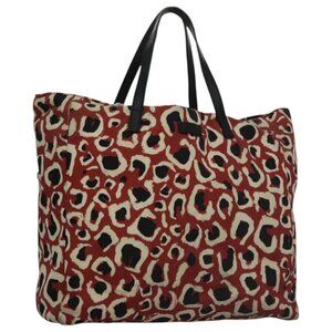 GUCCI Tote Bag Canvas White Red 282439 Auth 106058
